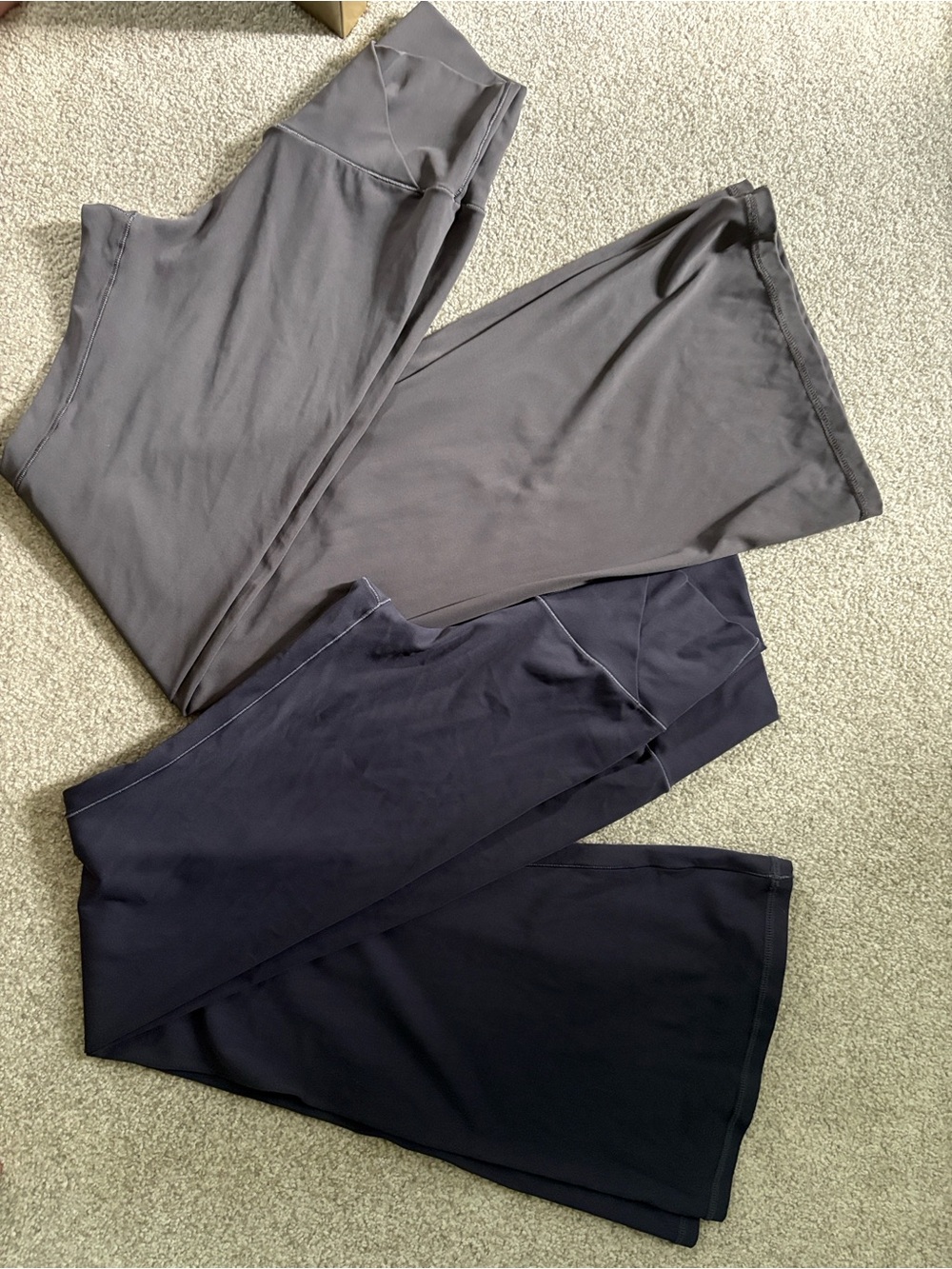 Wide-Leg Pull-On Pants in Gray and Navy